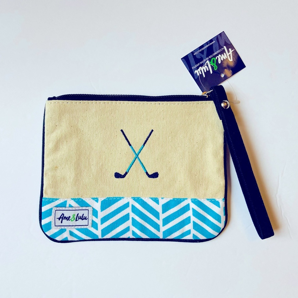 NWT Ame & Lulu Golf Forget Me Not Wristlet